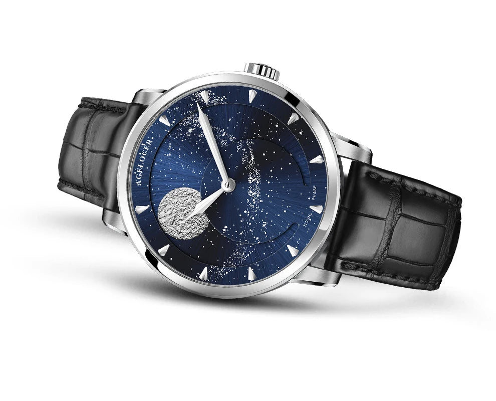 AGELOCER Original Astronomer oil painting steel strap men's luxury automatic moon phase watch