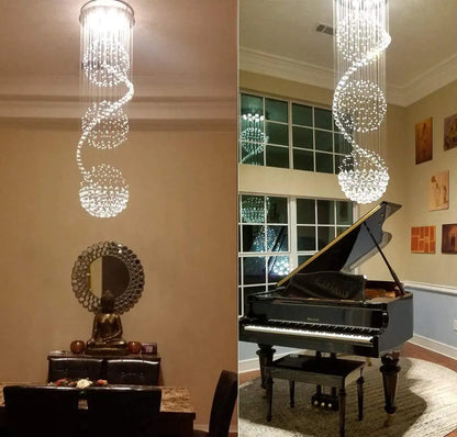 crystal luxury ceiling pendant lamp, silver,  for lofts, halls, stairs hotels , villa house