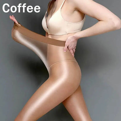 shiny Ultra-Thin Glossy Women Pantyhose with Open Crotch