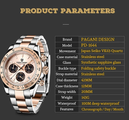 Pagani design top brand men watches chronograph luxury classic