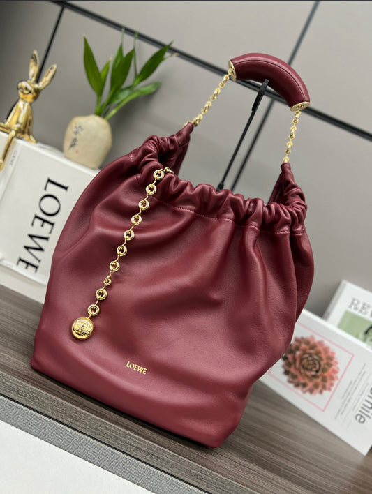 Luxury split leather designer shoulder,Loewe bag for girls