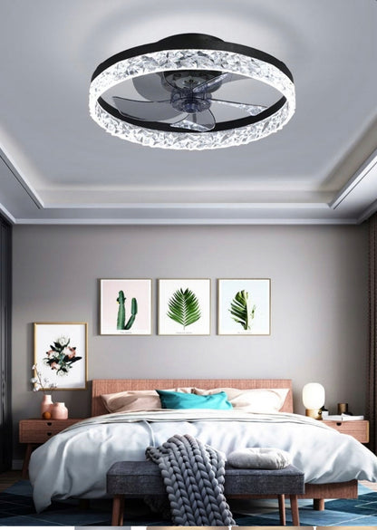 ceiling fan with led light and remote electric fan for home decoration