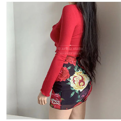 women short dress Sexy Slim Strap Dress Elegant Red Fashion