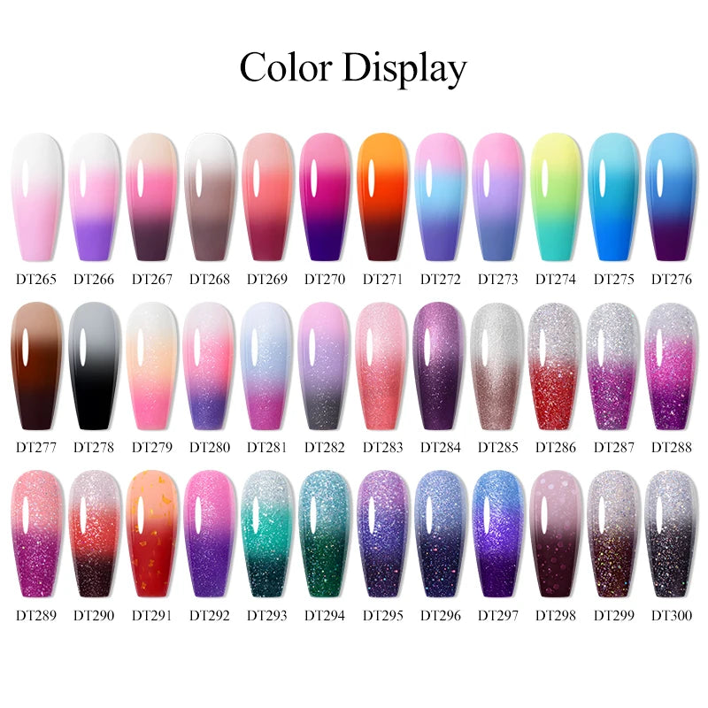 thermal gel nail polish 3 layers temperature color changing semi permanent uv gel varnish nails