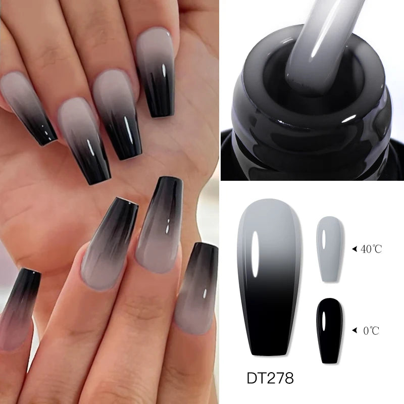 thermal gel nail polish 3 layers temperature color changing semi permanent uv gel varnish nails