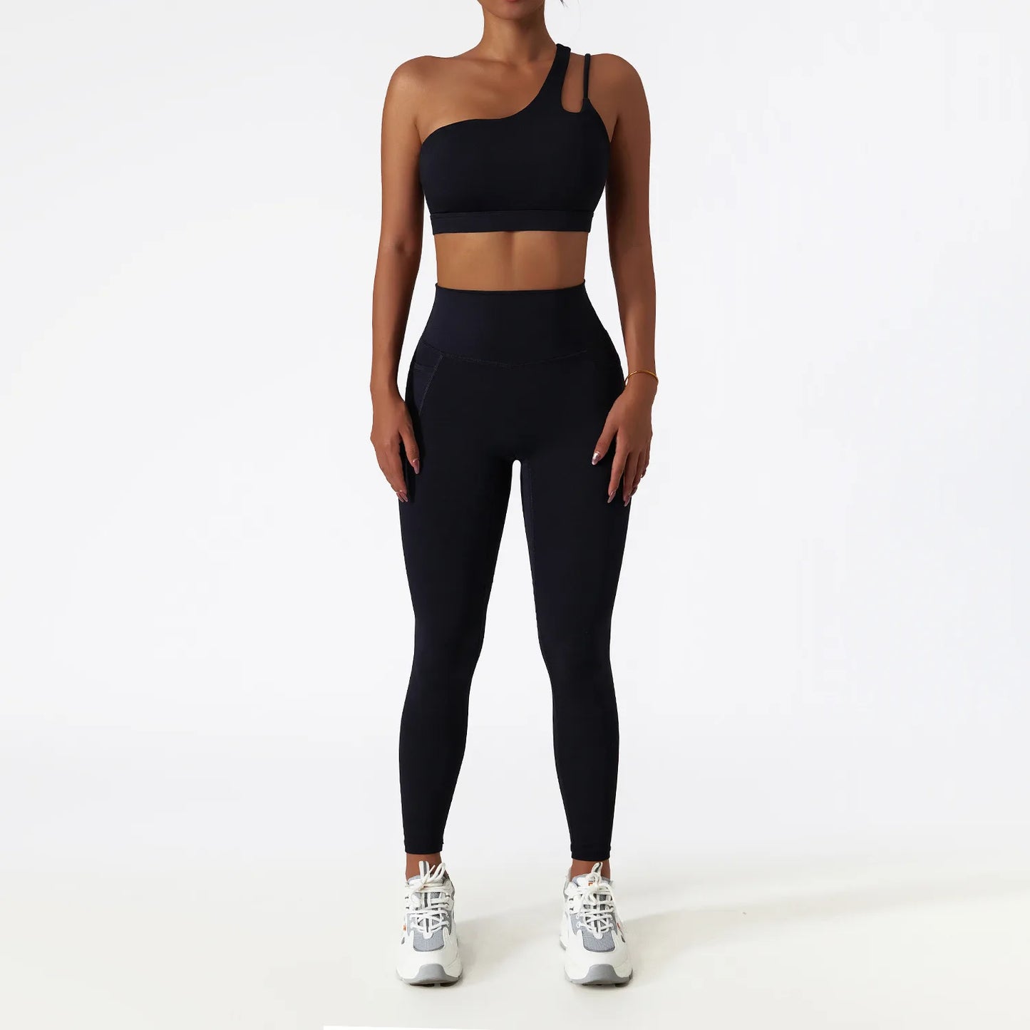 ARI high quality One shoulder bra top pants sports Set  Women's sportswear