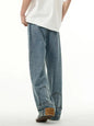 High street fashion baggy jeans reverse pocket design straight wide - ARI