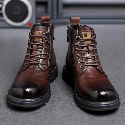 Top-quality designer vintage leather men's boots. Genuine leather men's boots.