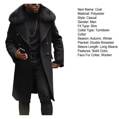 Fashion Men Winter British  Overcoat  Male Woollen Coat