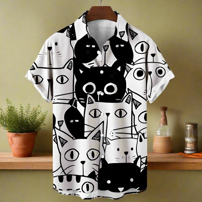 shirt designs of Cartoon animal cat print anime vintage clothing