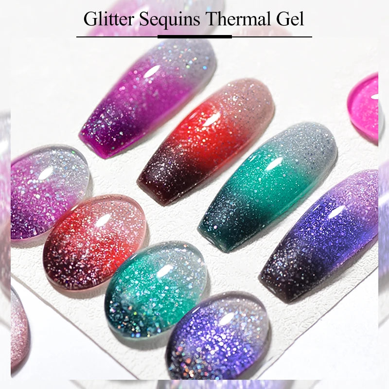 thermal gel nail polish 3 layers temperature color changing semi permanent uv gel varnish nails