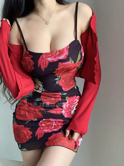 women short dress Sexy Slim Strap Dress Elegant Red Fashion