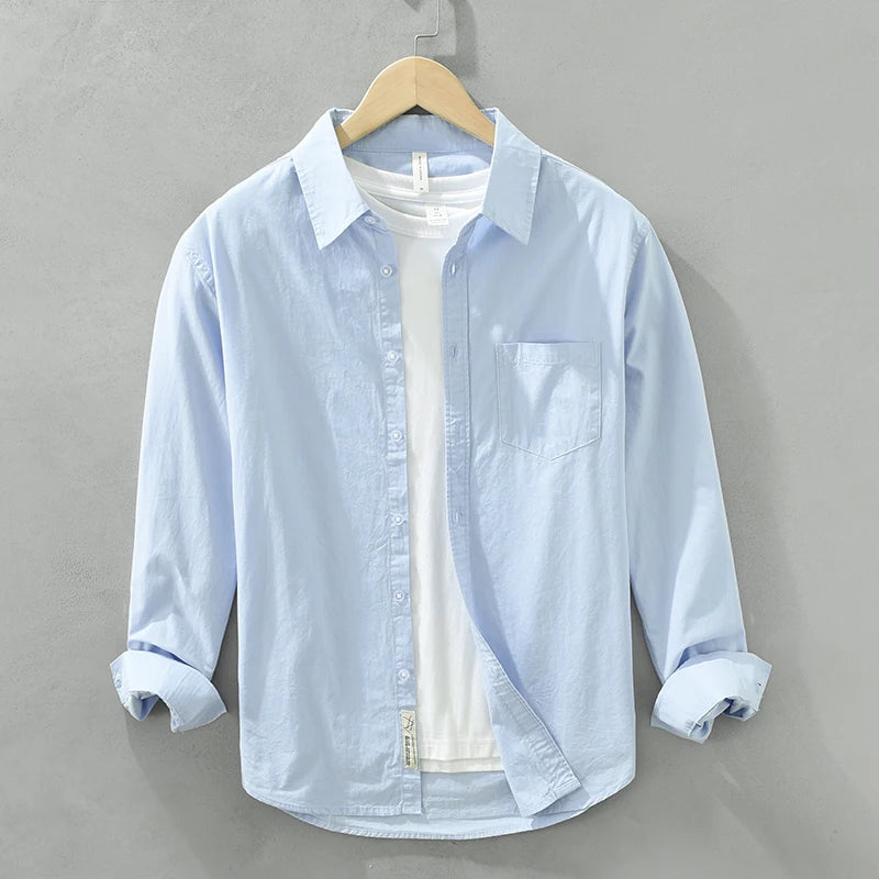 Japanes Pure Cotton Long Sleeve Turn-down Collar Shirts