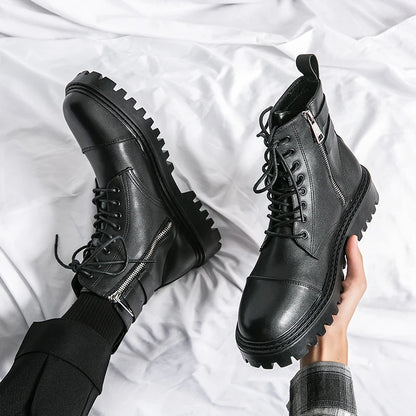 Classic boots fashion  leather men women high boots