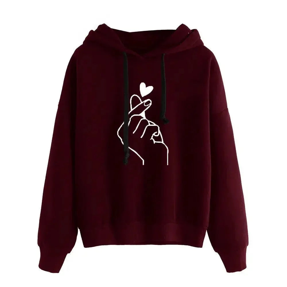 Loose-fit Casual Printed Hooded Sweatshirt For Women , men