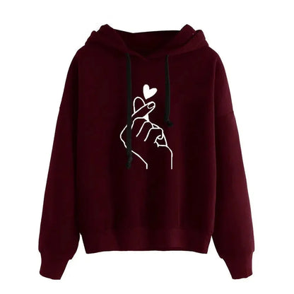 Loose-fit Casual Printed Hooded Sweatshirt For Women , men