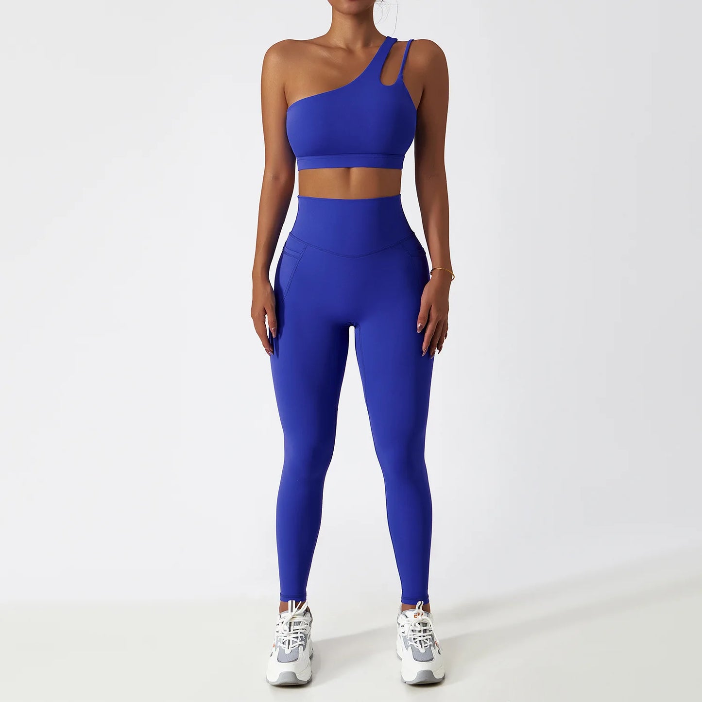 ARI high quality One shoulder bra top pants sports Set  Women's sportswear