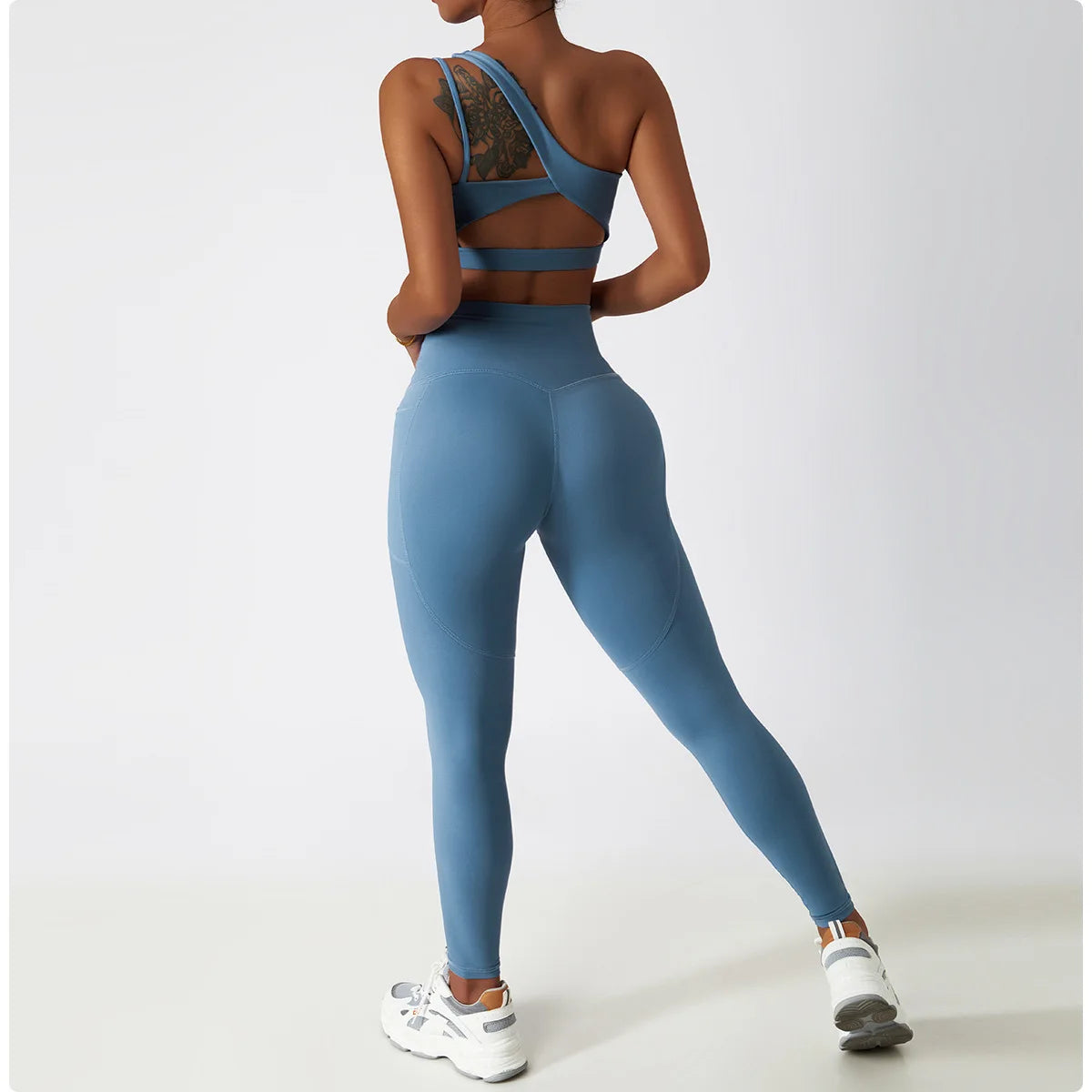 ARI high quality One shoulder bra top pants sports Set  Women's sportswear