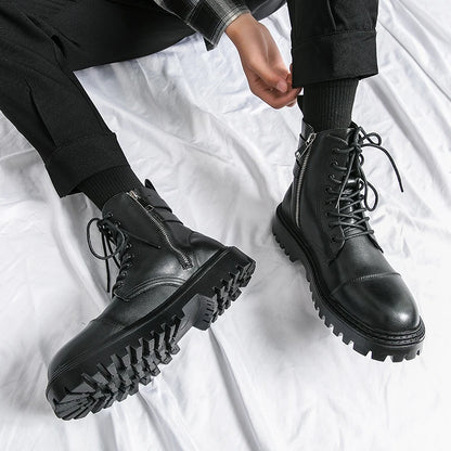 Classic boots fashion  leather men women high boots