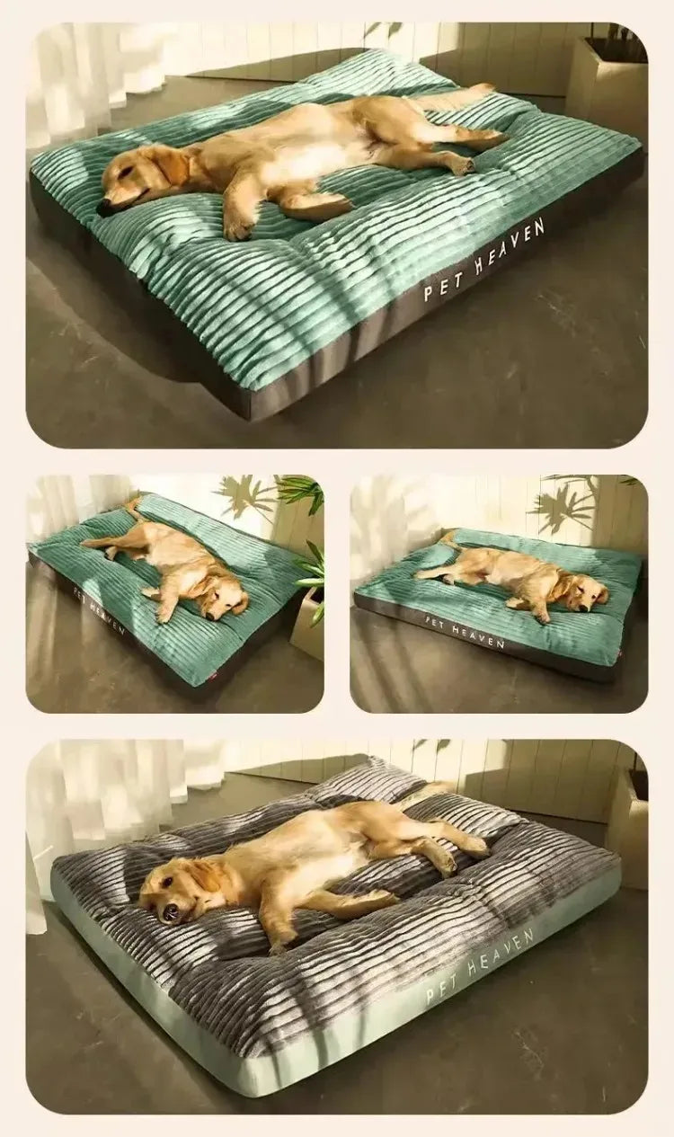 Large corduroy dog bed for medium & big dogs,Washable, soft, removable mat