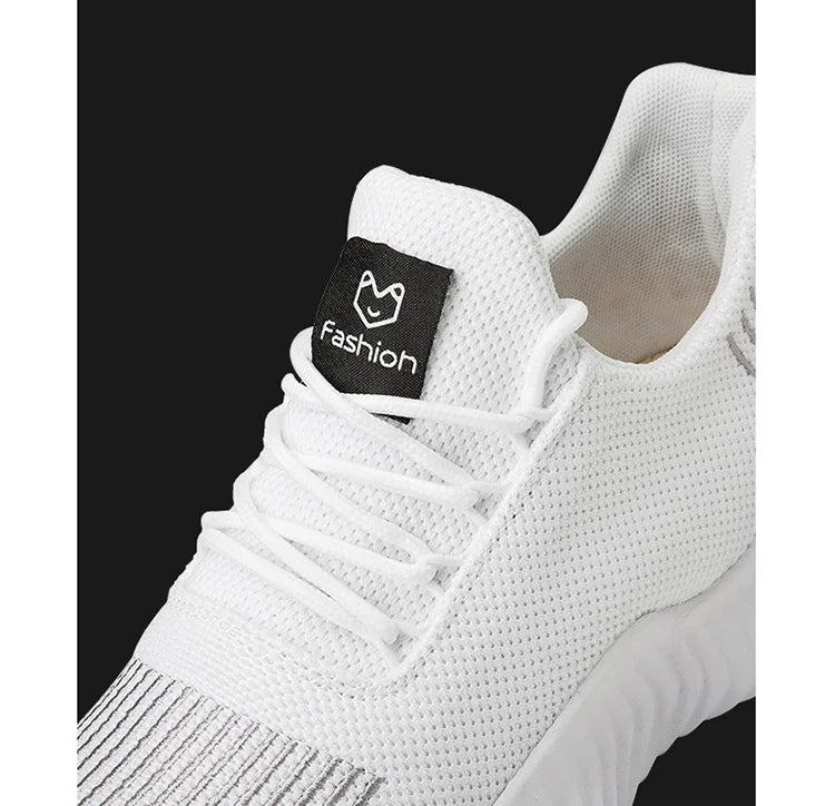 Unisex fashion shoes: white sneakers, outdoor breathable.