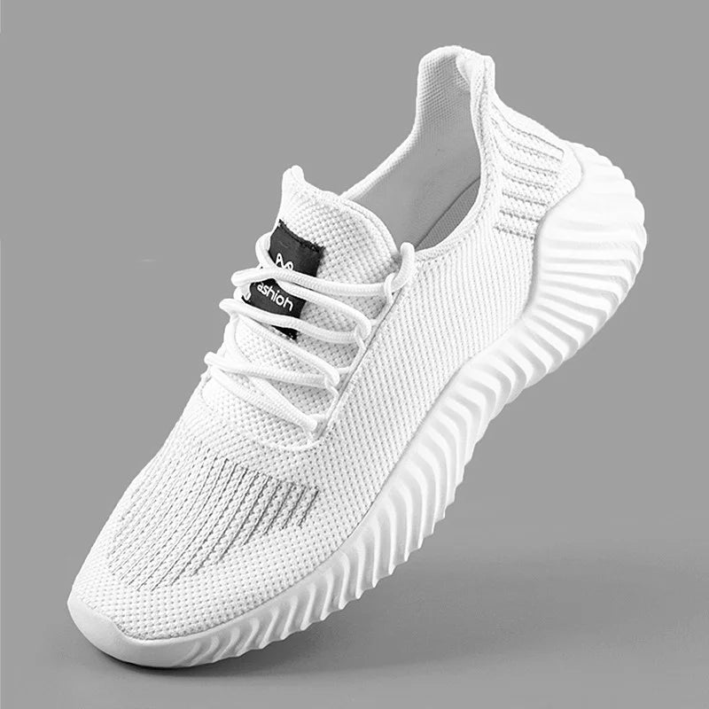 Unisex fashion shoes: white sneakers, outdoor breathable.