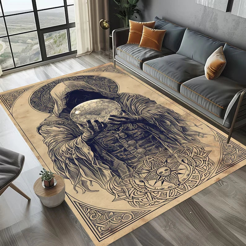 large area retro print living room carpet plush rug , with beautiful designs