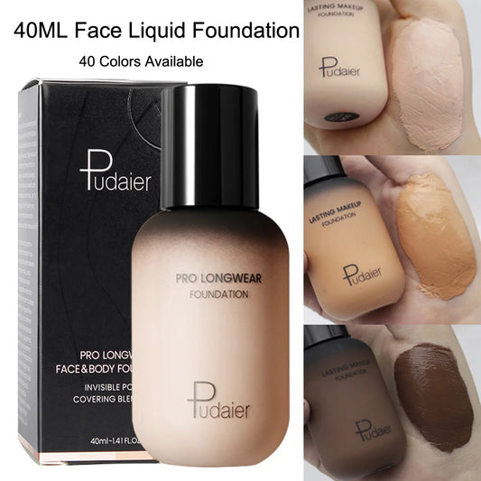 face liquid foundation full concealer makeup waterproof base brighten whitening cover dark circle