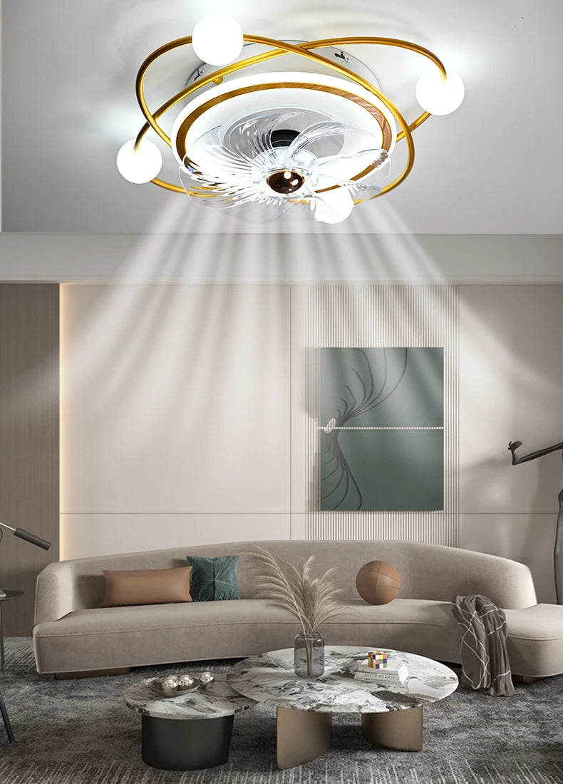 smart ceiling fan - modern adjustable 56cm ceiling fan with light and control