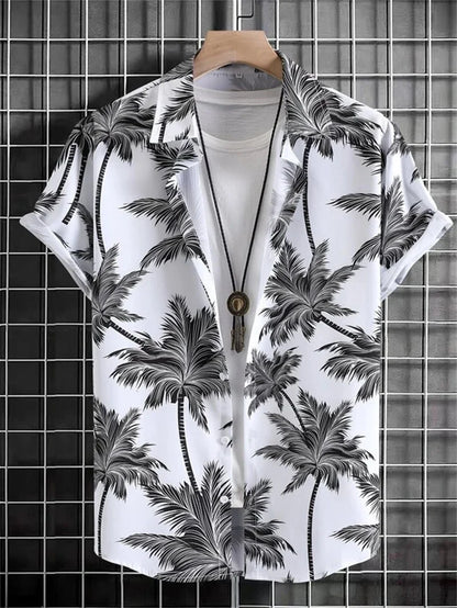 Hawaiian top men's clothing street party men's shirt breathable