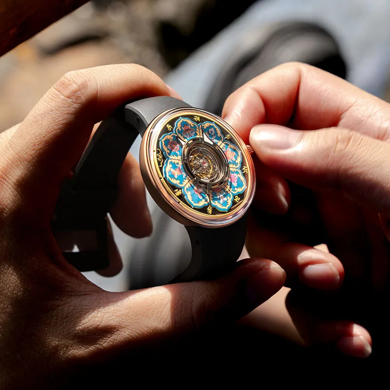 CRONUSART Men Tourbillon Watch  Titanium Mechanical watch