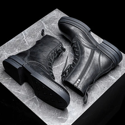 Leather  Boots For Man Thick Fashion Shoes