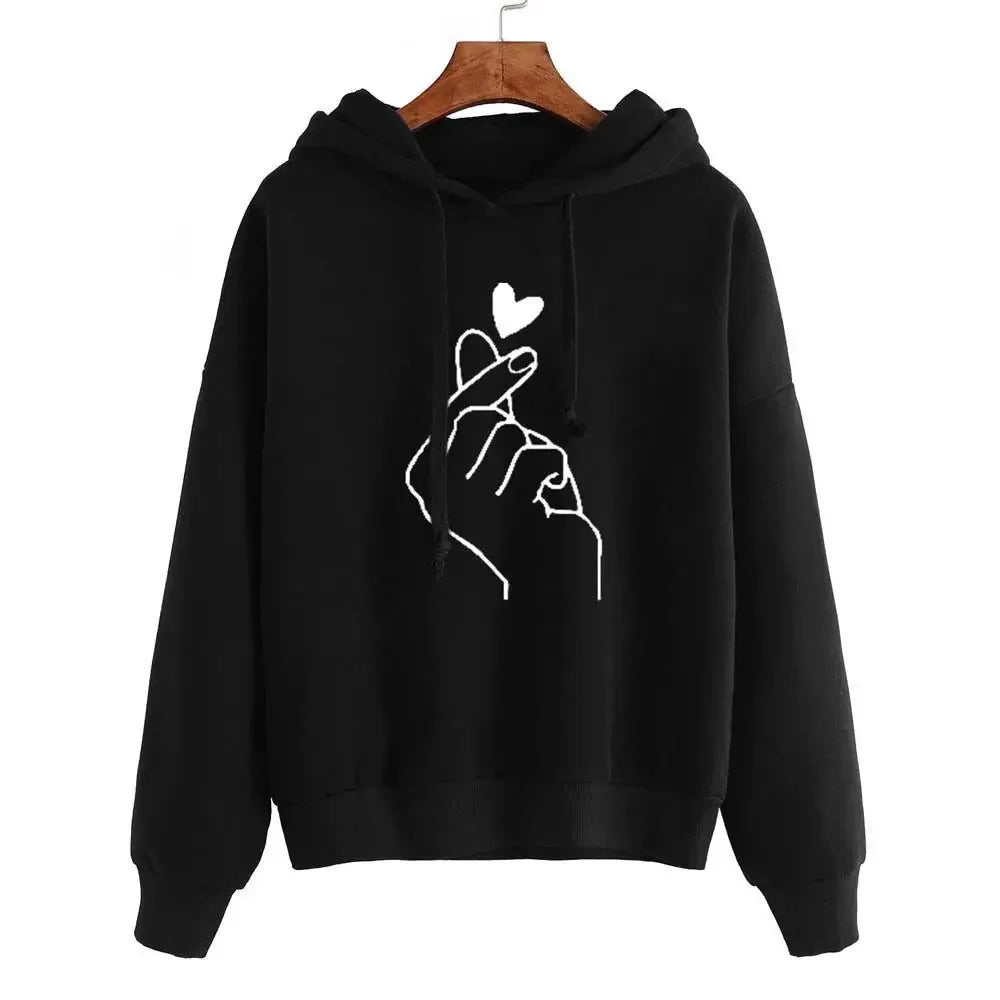 Loose-fit Casual Printed Hooded Sweatshirt For Women , men