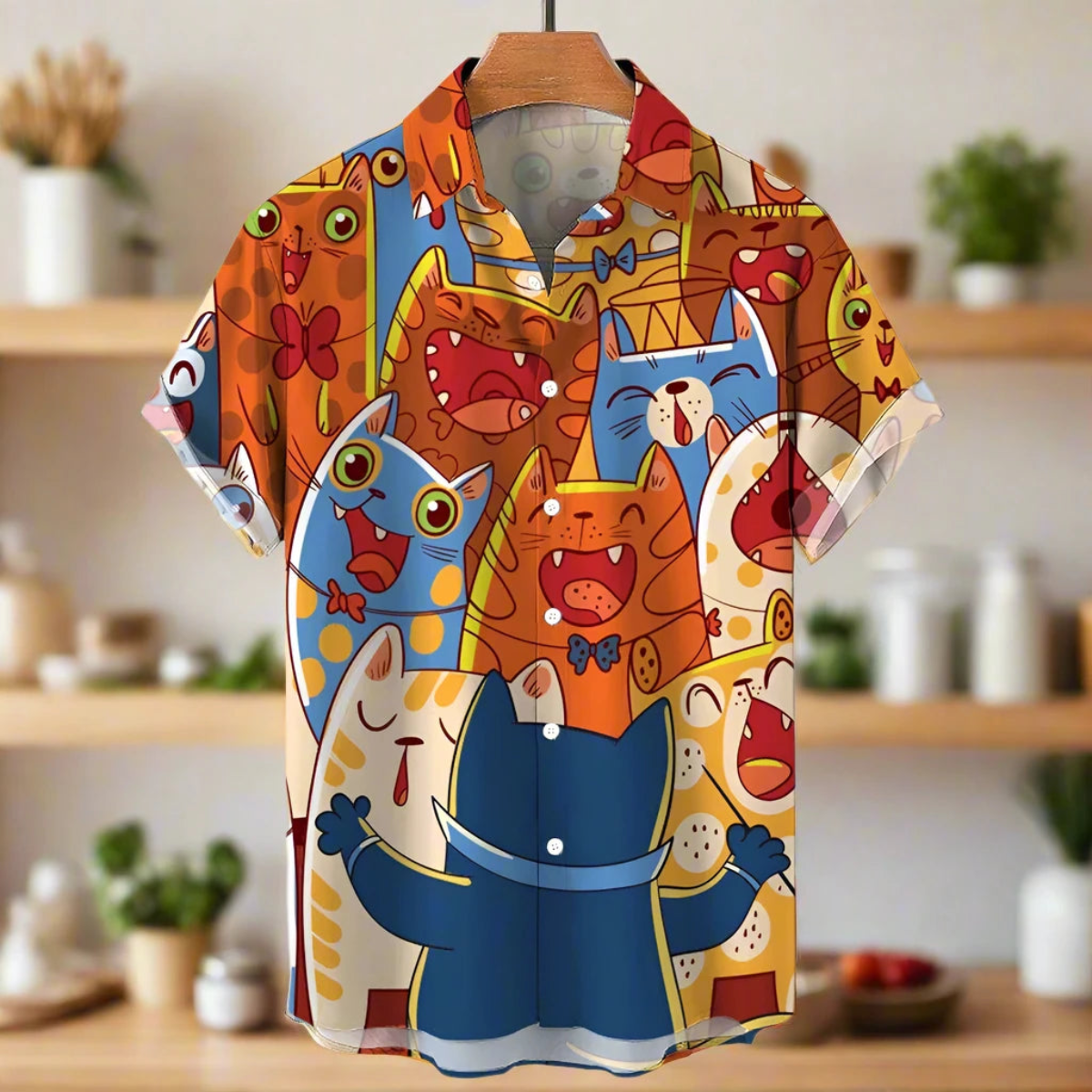 shirt designs of Cartoon animal cat print anime vintage clothing