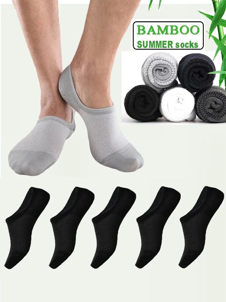 10 Pairs socks thin summer Invisible socks bamboo fiber - ARI