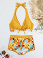 Bikini set short swimsuit women high waist swimwear printed beachwear