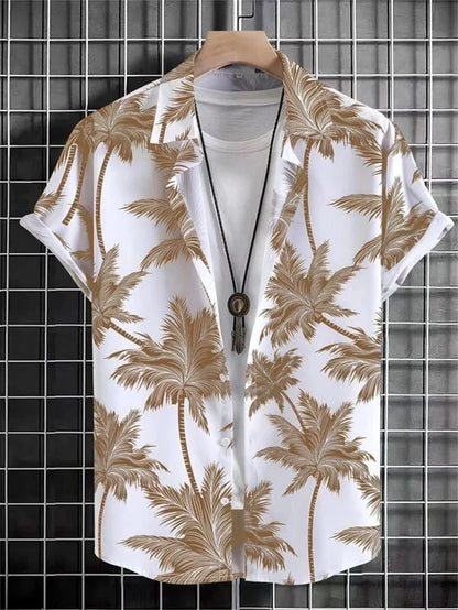 Hawaiian top men's clothing street party men's shirt breathable