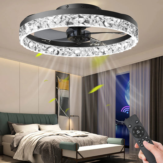 ceiling fan with led light and remote electric fan for home decoration