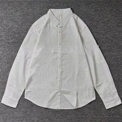 classic men long sleeve shirt in linen and cotton