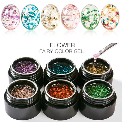 Natural flower fairy nail art gel, soak off UV LED painting varnishes for nails