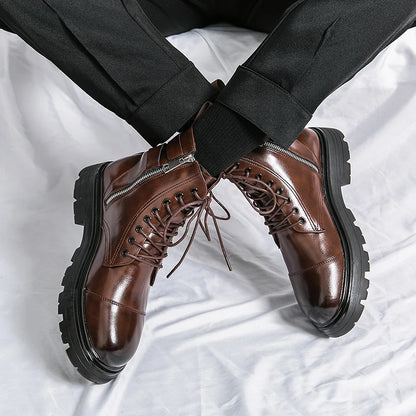 Classic boots fashion  leather men women high boots