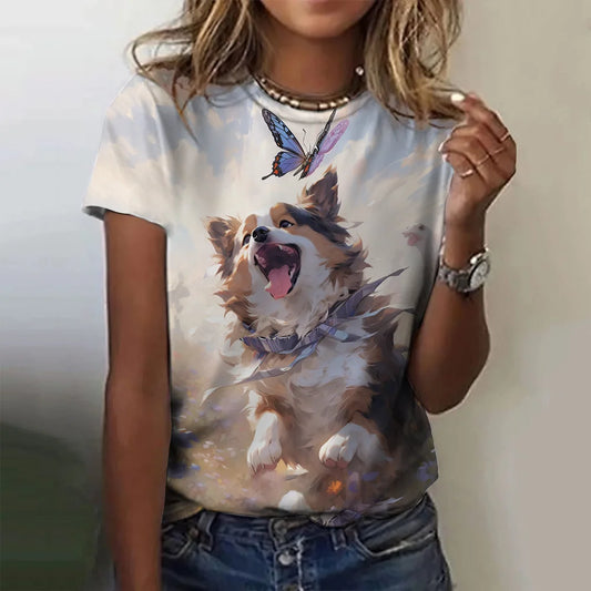 Hot selling women's T-shirts 3D printed pet dog fashion