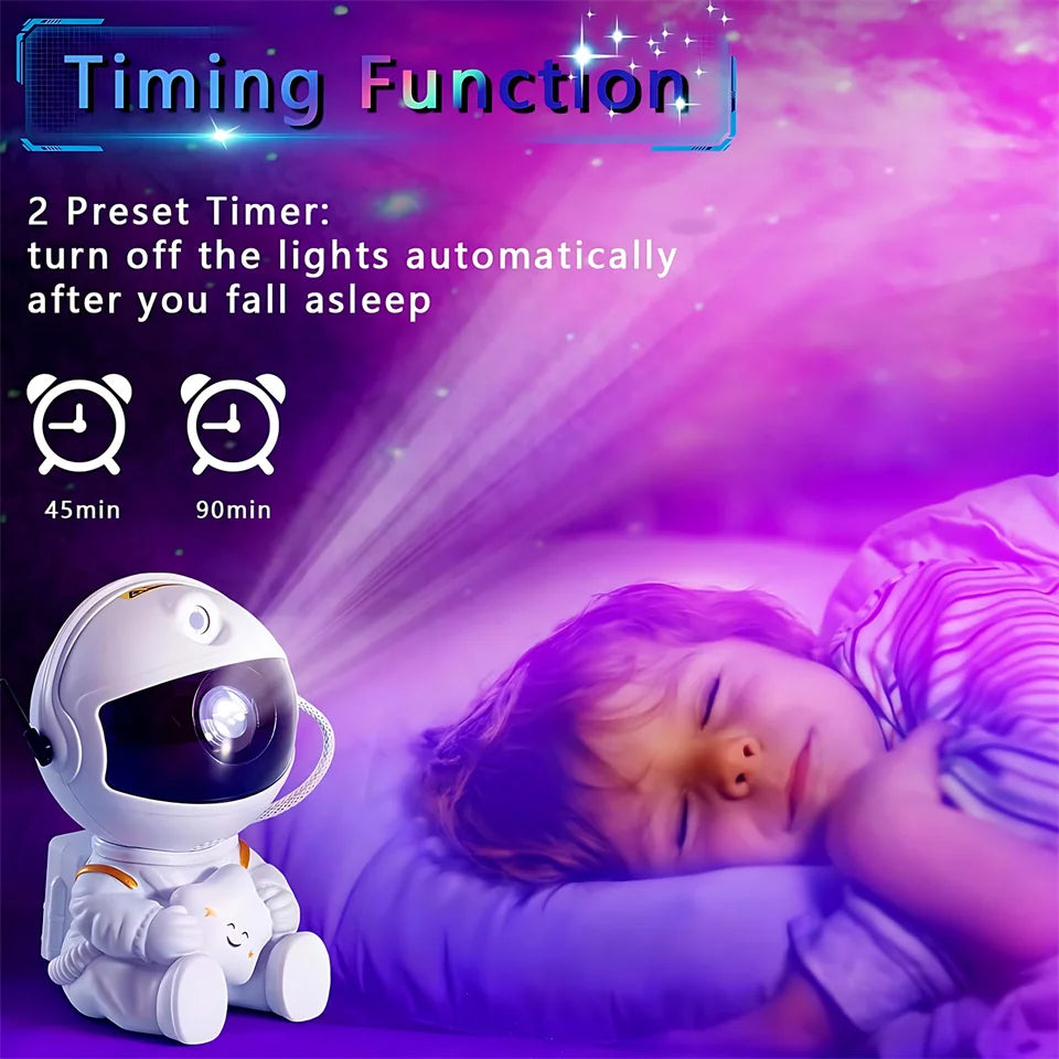 astronaut galaxy star projector led night light-starry ceiling lamp for kids rooms & home décor, perfect unique gift.