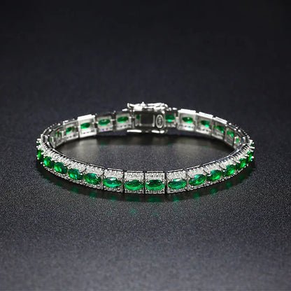 handmade emerald diamond bangle bracelet 925 sterling silver wedding jewelry gift for women