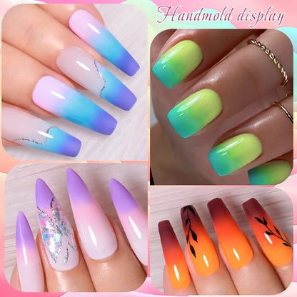 thermal gel nail polish 3 layers temperature color changing semi permanent uv gel varnish nails