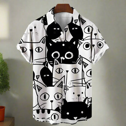 shirt designs of Cartoon animal cat print anime vintage clothing