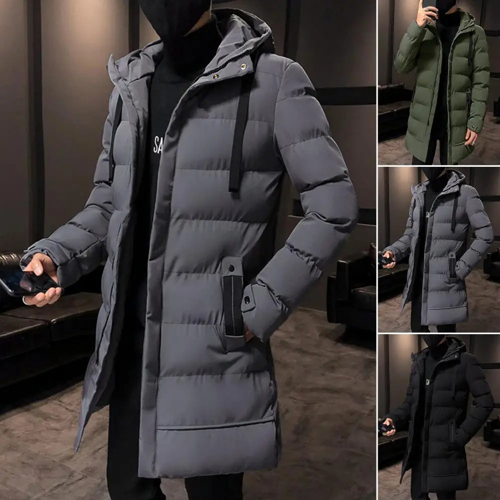 Men winter hooded windbreaker   warm and casual coat