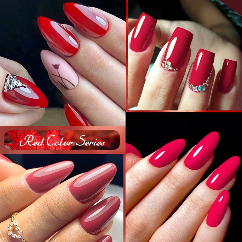 meet across red gel nail polish,  nail art manicure base matte top coat