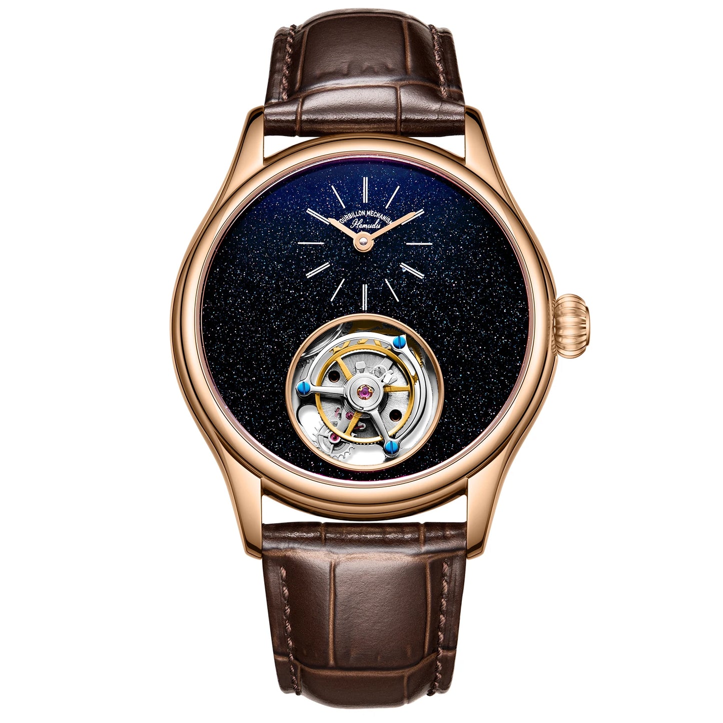 ARI ORBIS Tourbillon Movement Watch Mechanical Business Watches Starry Sky Sapphire Mirror Skeleton