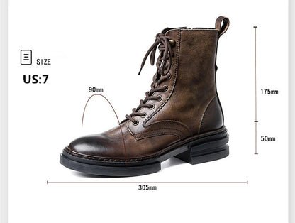 Leather  Boots For Man Thick Fashion Shoes